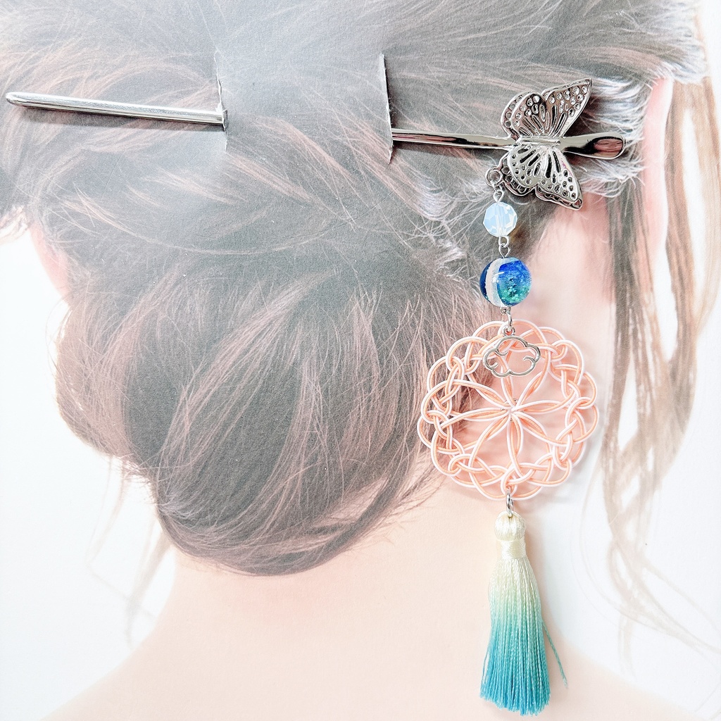 【刀剣乱舞】雲次モチーフの蝶簪