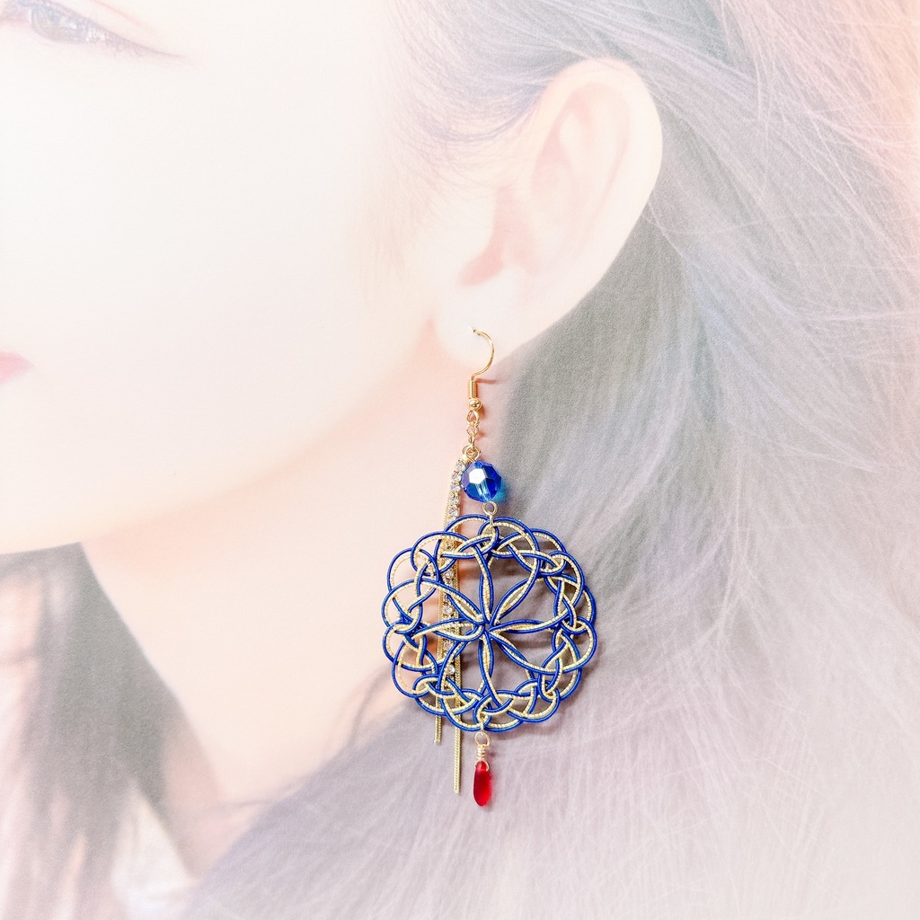 【刀剣乱舞】三日月宗近モチーフのレース耳飾り