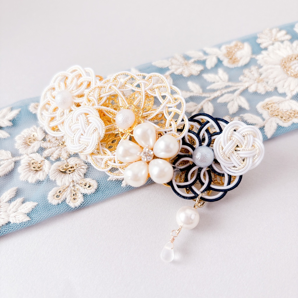 【刀剣乱舞】鶴丸国永モチーフのレースフラワーバレッタ