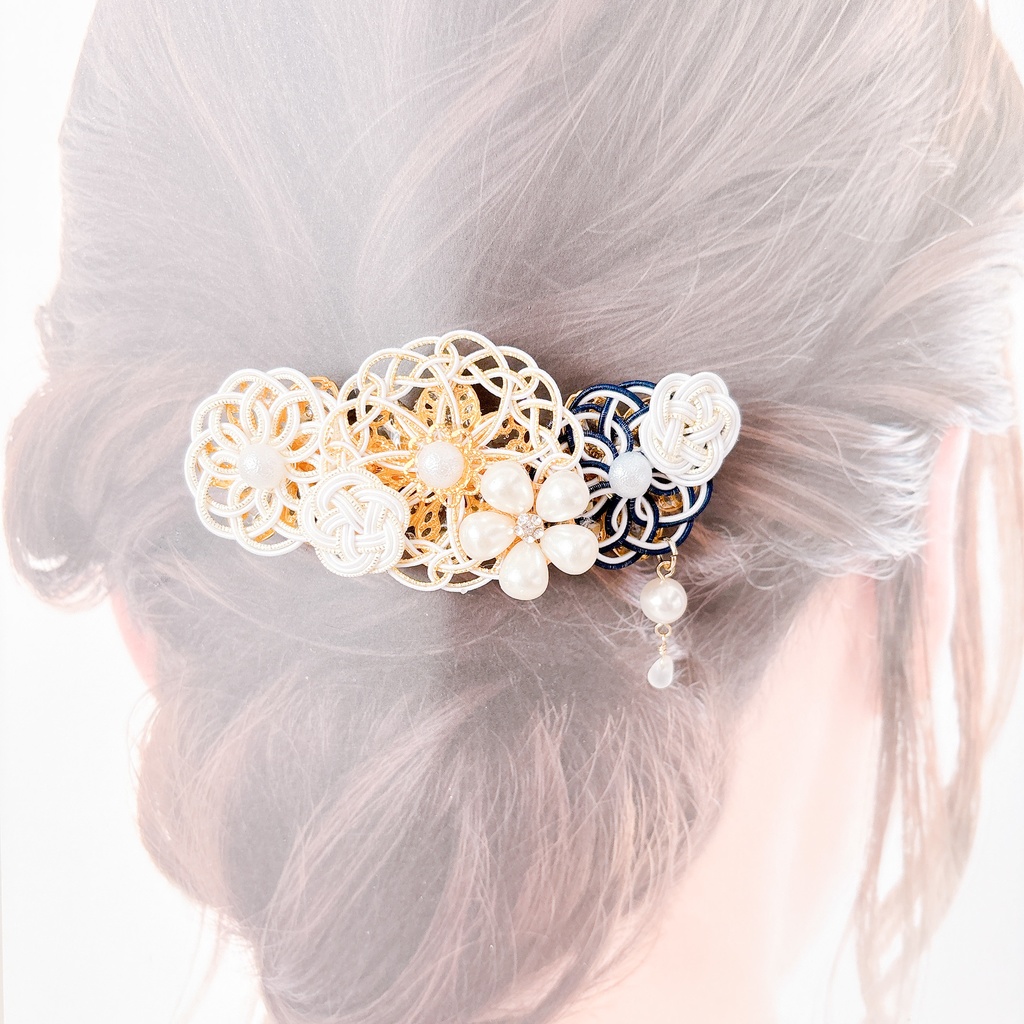 【刀剣乱舞】鶴丸国永モチーフのレースフラワーバレッタ