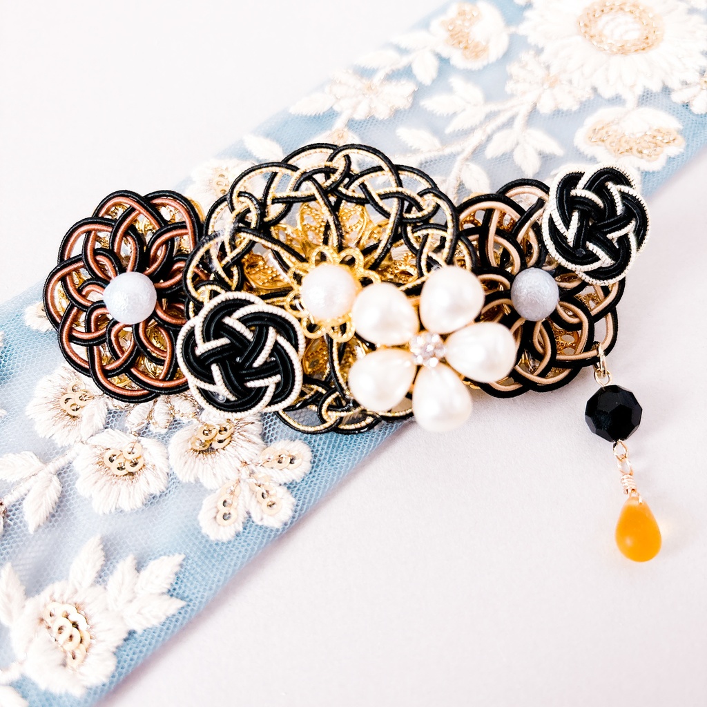 【刀剣乱舞】燭台切光忠モチーフのレースフラワーバレッタ