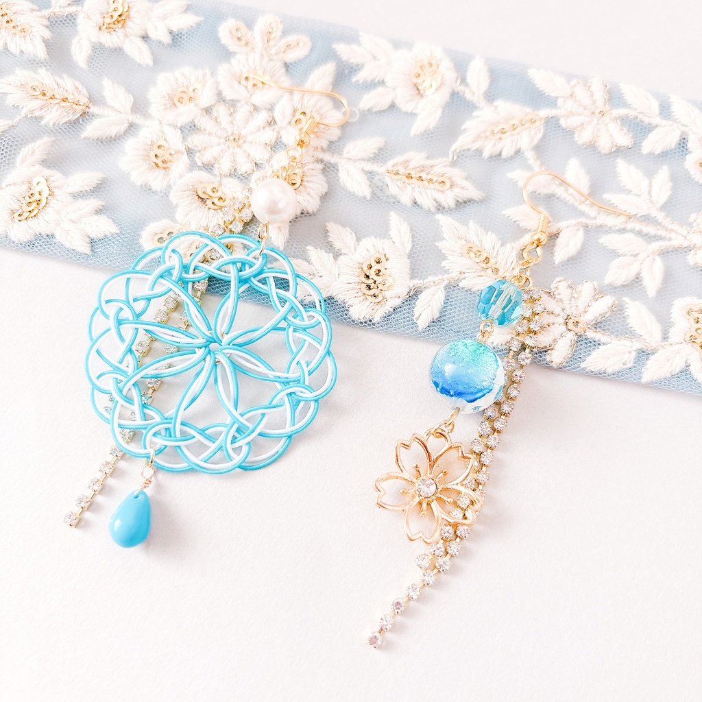 【刀剣乱舞】大和守安定モチーフのレース耳飾り