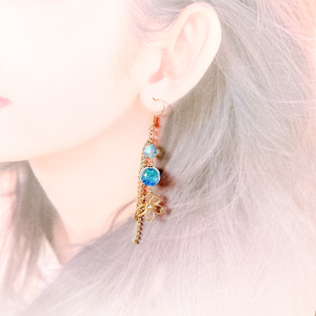 【刀剣乱舞】大和守安定モチーフのレース耳飾り