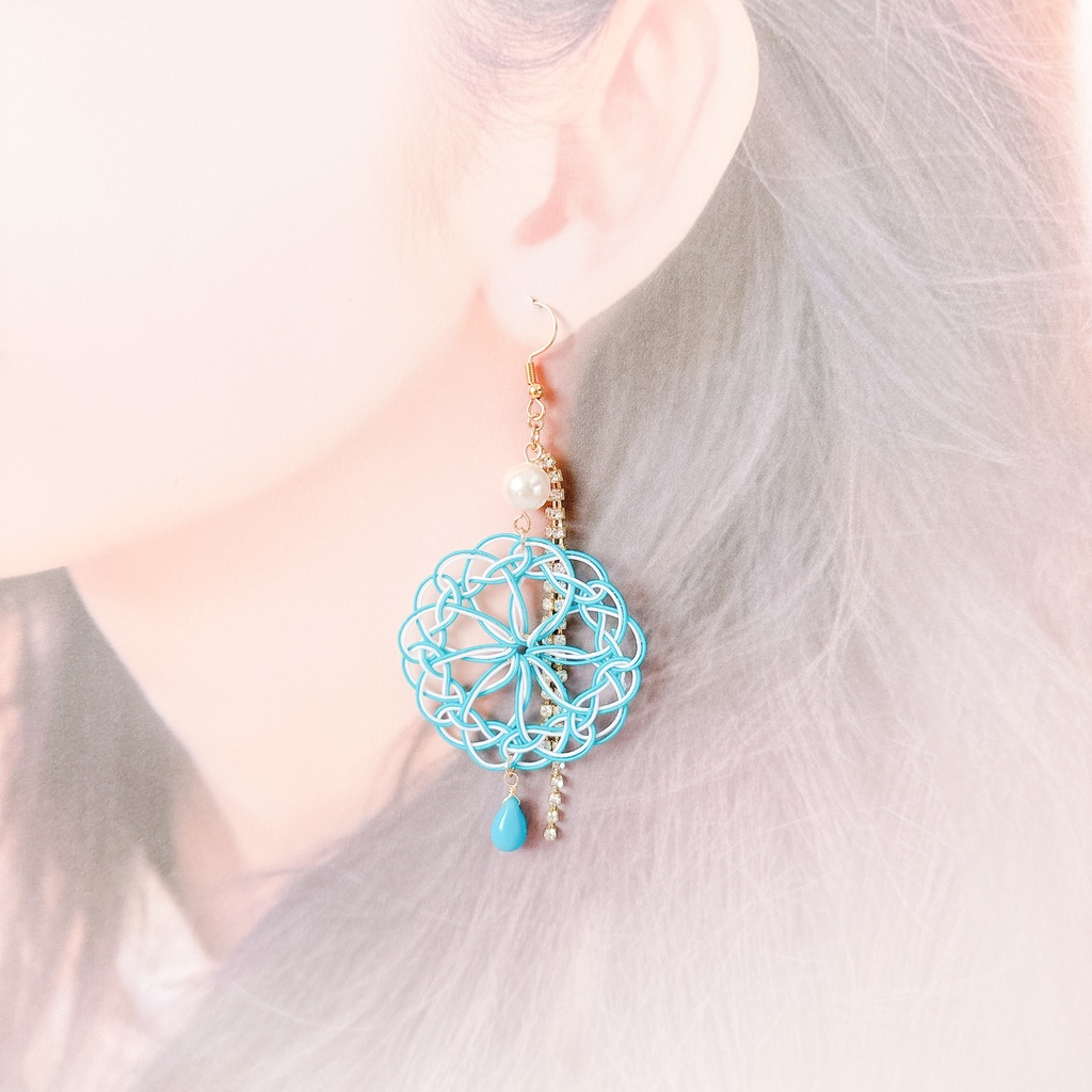 【刀剣乱舞】大和守安定モチーフのレース耳飾り