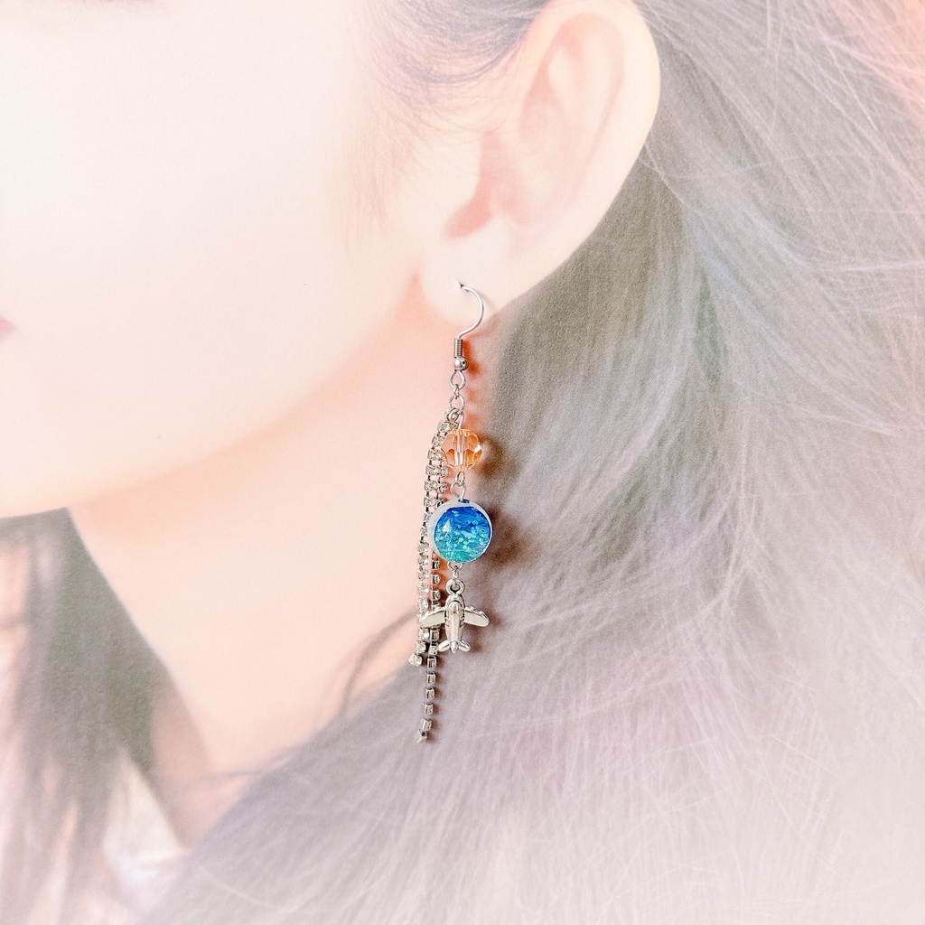 【刀剣乱舞】雲次モチーフのレース耳飾り