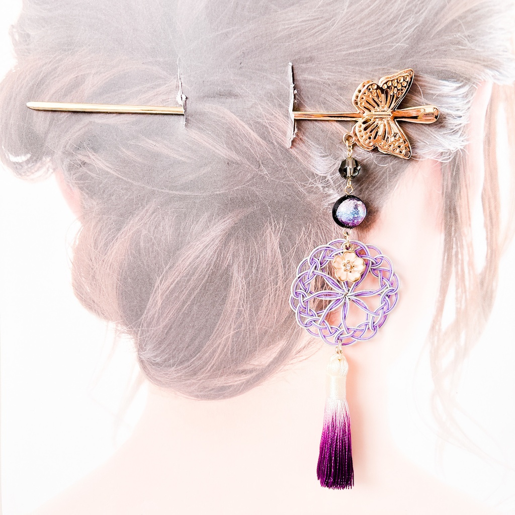 【刀剣乱舞】へし切長谷部モチーフの蝶簪