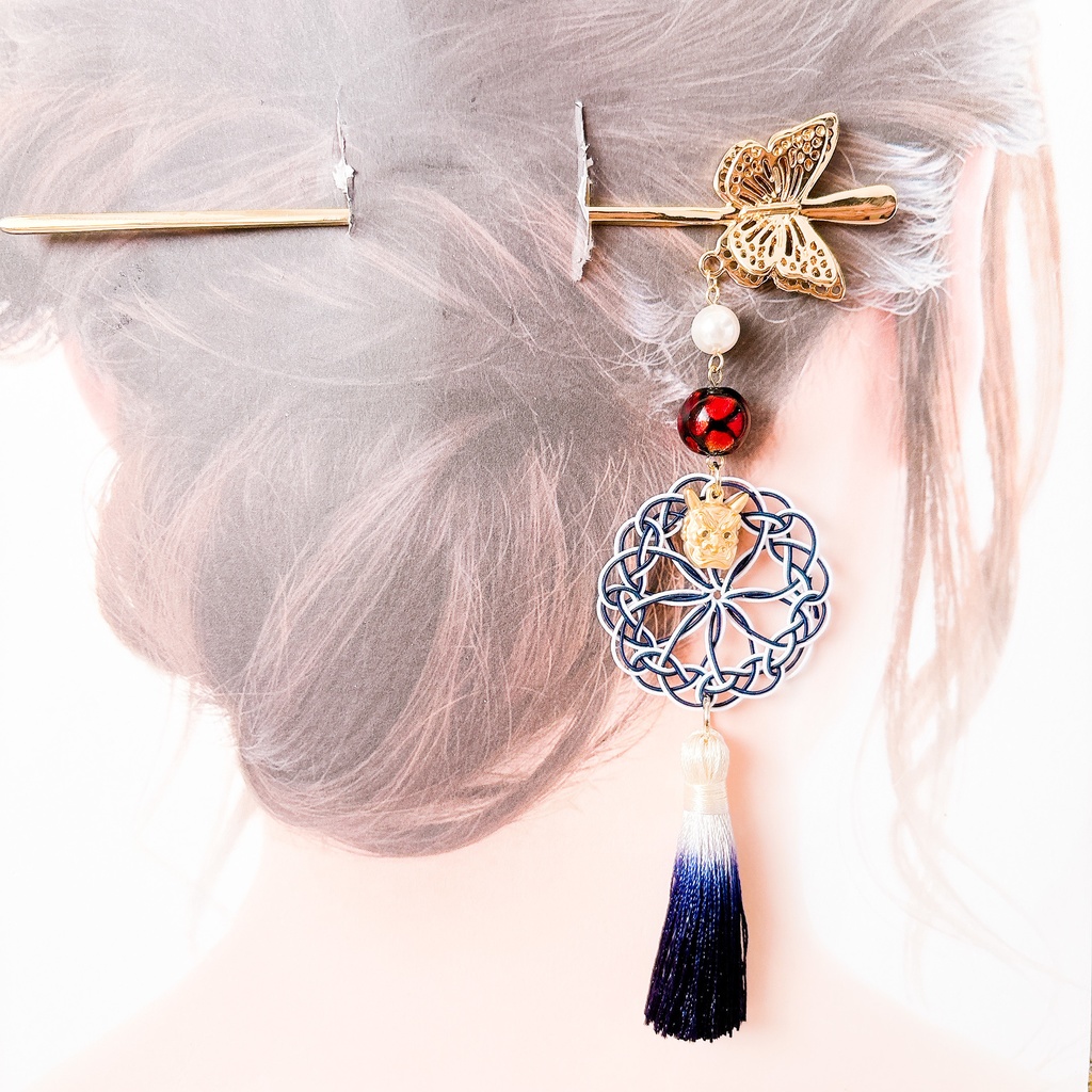 【刀剣乱舞】鬼丸国綱モチーフの蝶簪