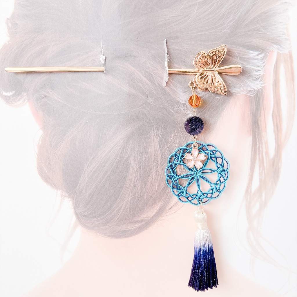 【刀剣乱舞】一期一振モチーフの蝶簪