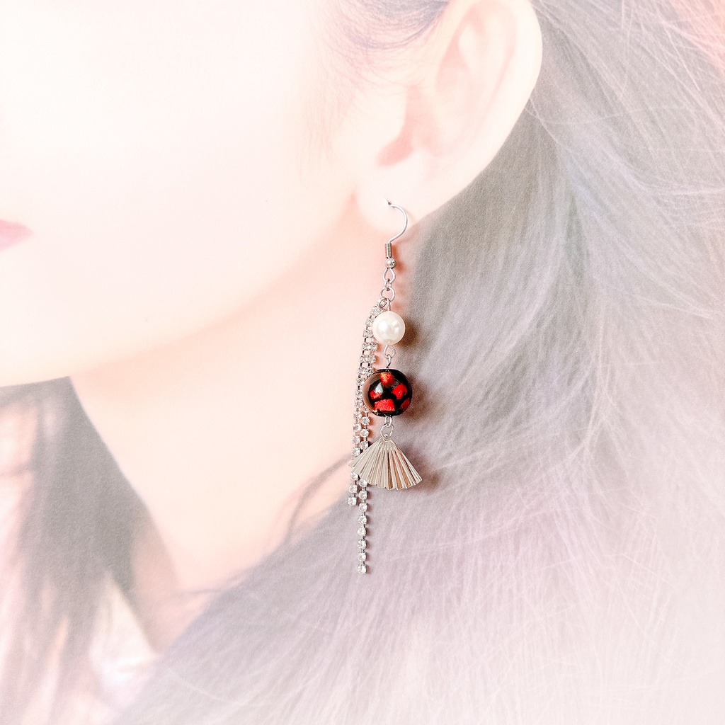 【刀剣乱舞】一文字則宗モチーフのレース耳飾り