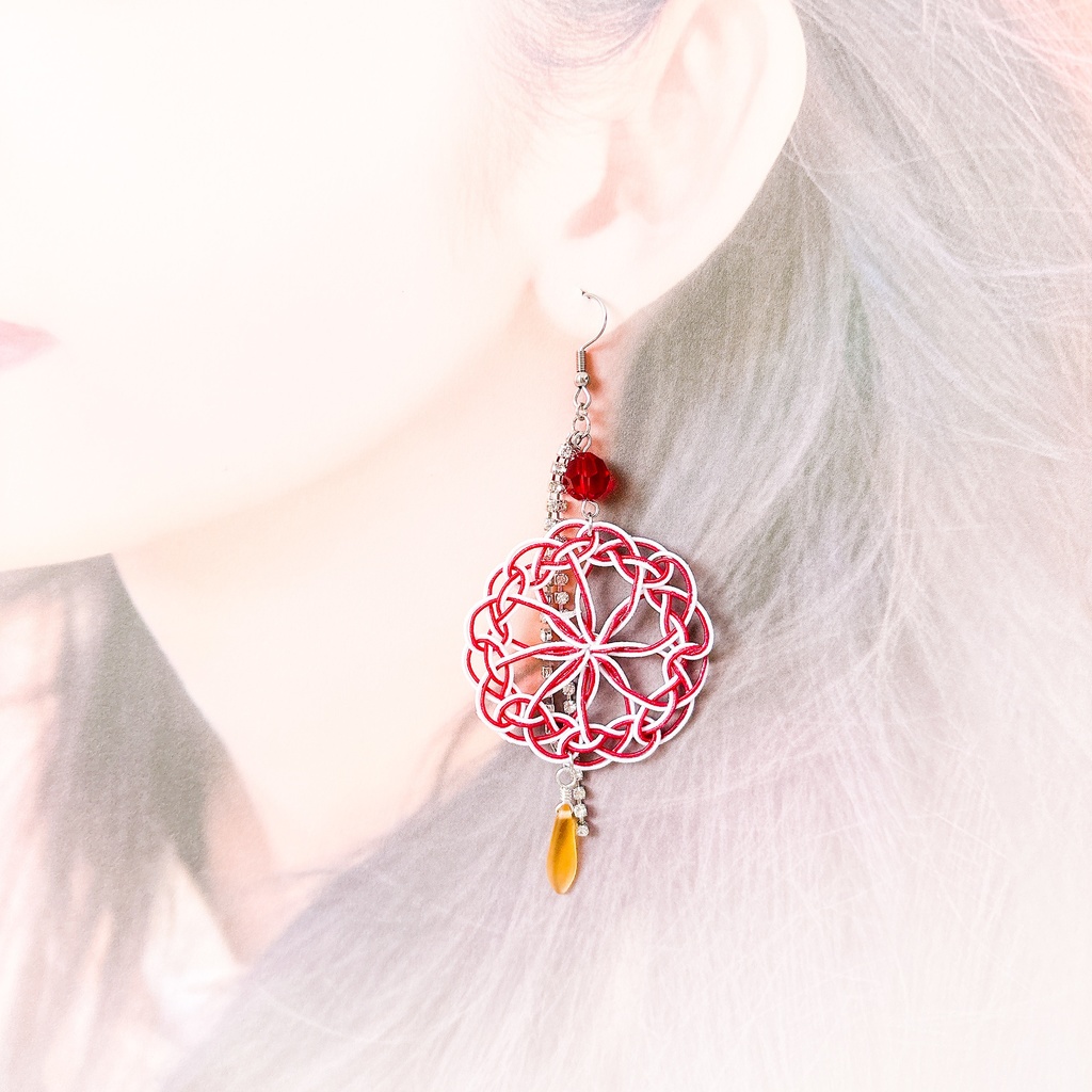 【刀剣乱舞】一文字則宗モチーフのレース耳飾り