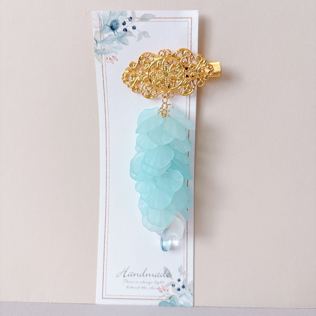 藤の花ヘアクリップ 空