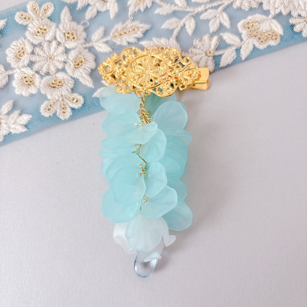 藤の花ヘアクリップ 空