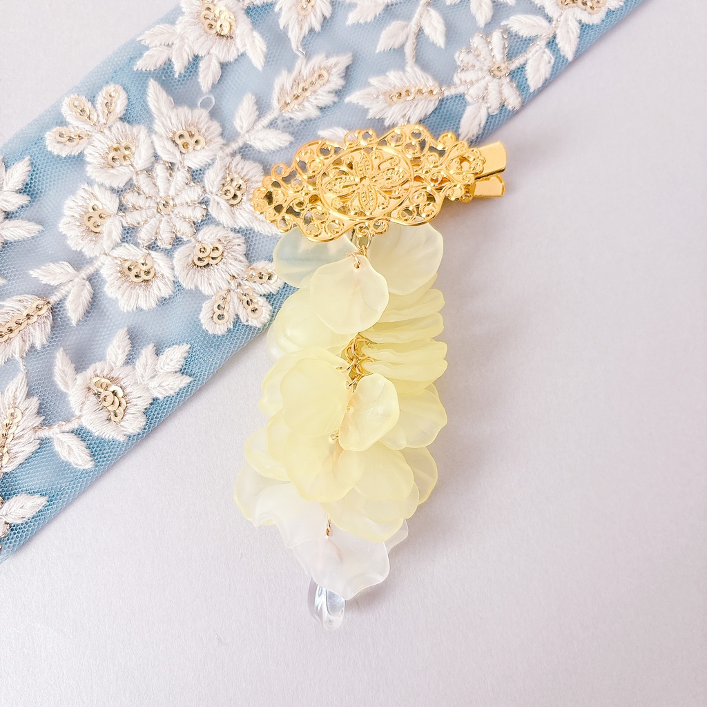 藤の花ヘアクリップ 檸檬
