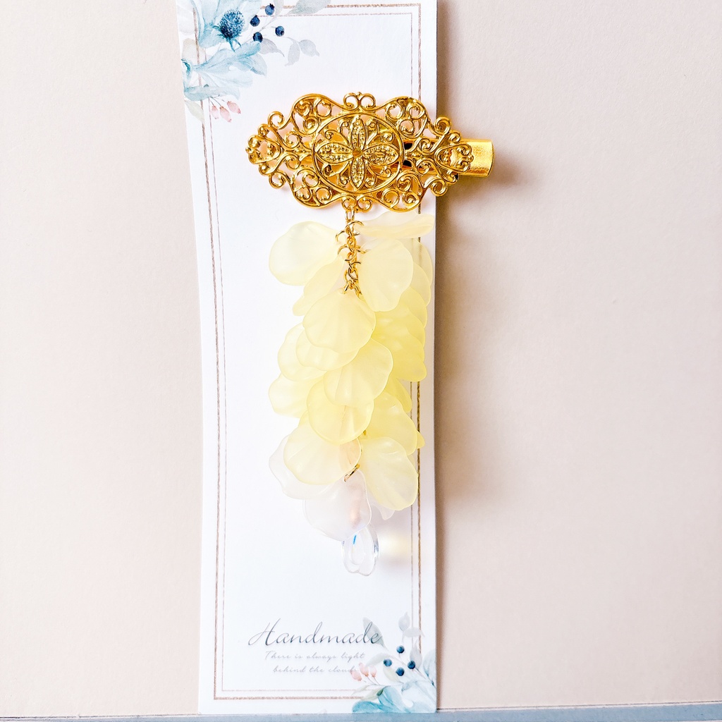 藤の花ヘアクリップ 檸檬
