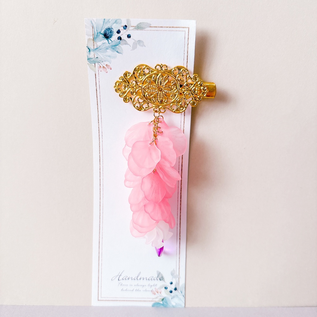 藤の花ヘアクリップ 桃