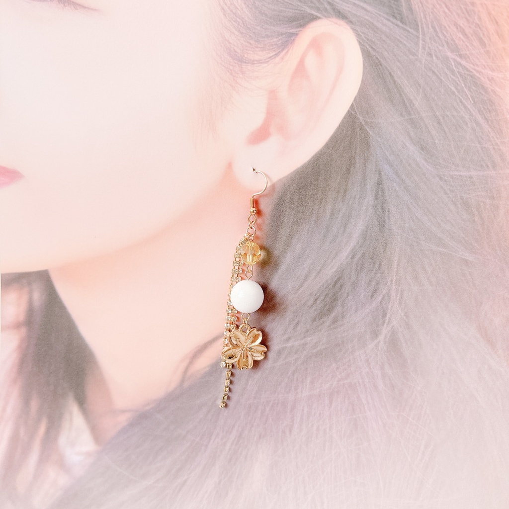 【刀剣乱舞】髭切モチーフのレース耳飾り