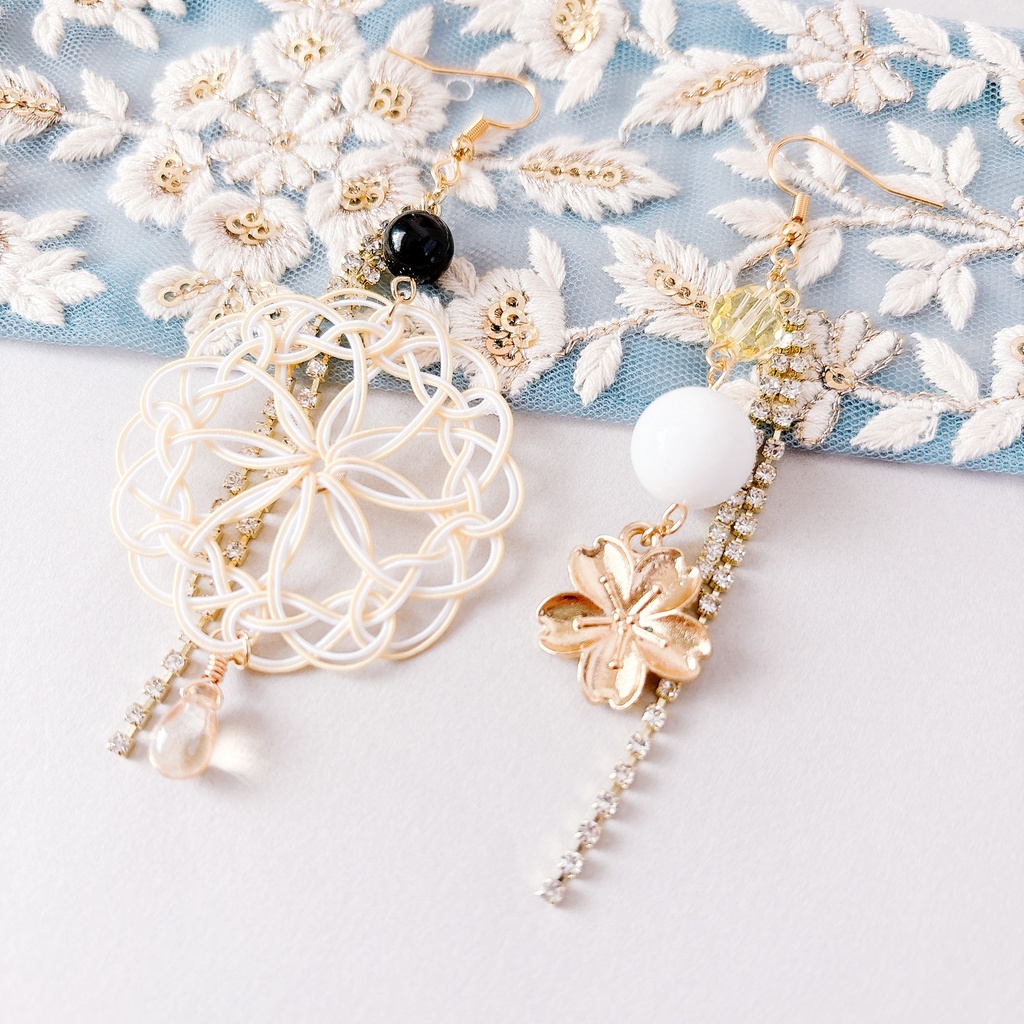 【刀剣乱舞】髭切モチーフのレース耳飾り