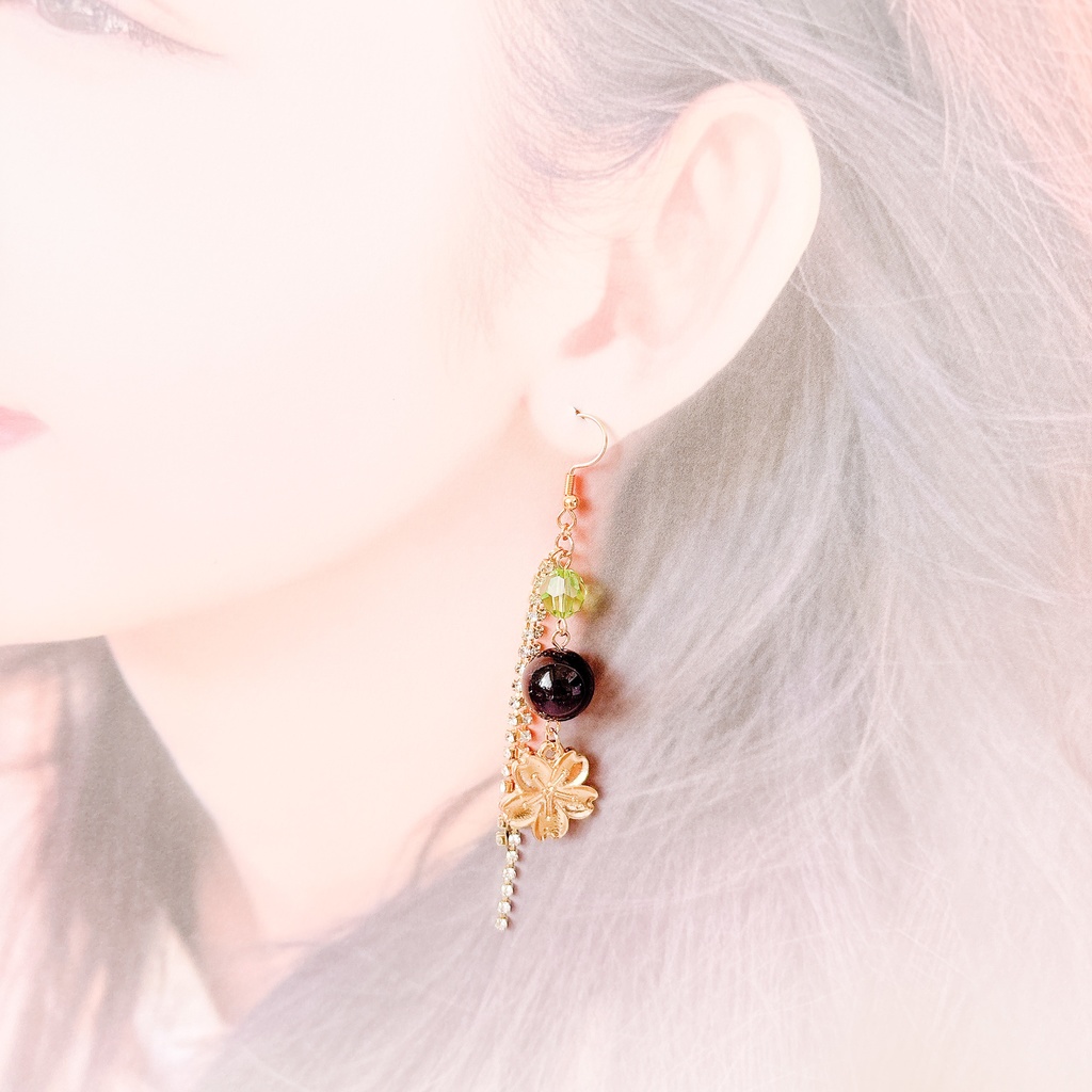 【刀剣乱舞】膝丸モチーフのレース耳飾り