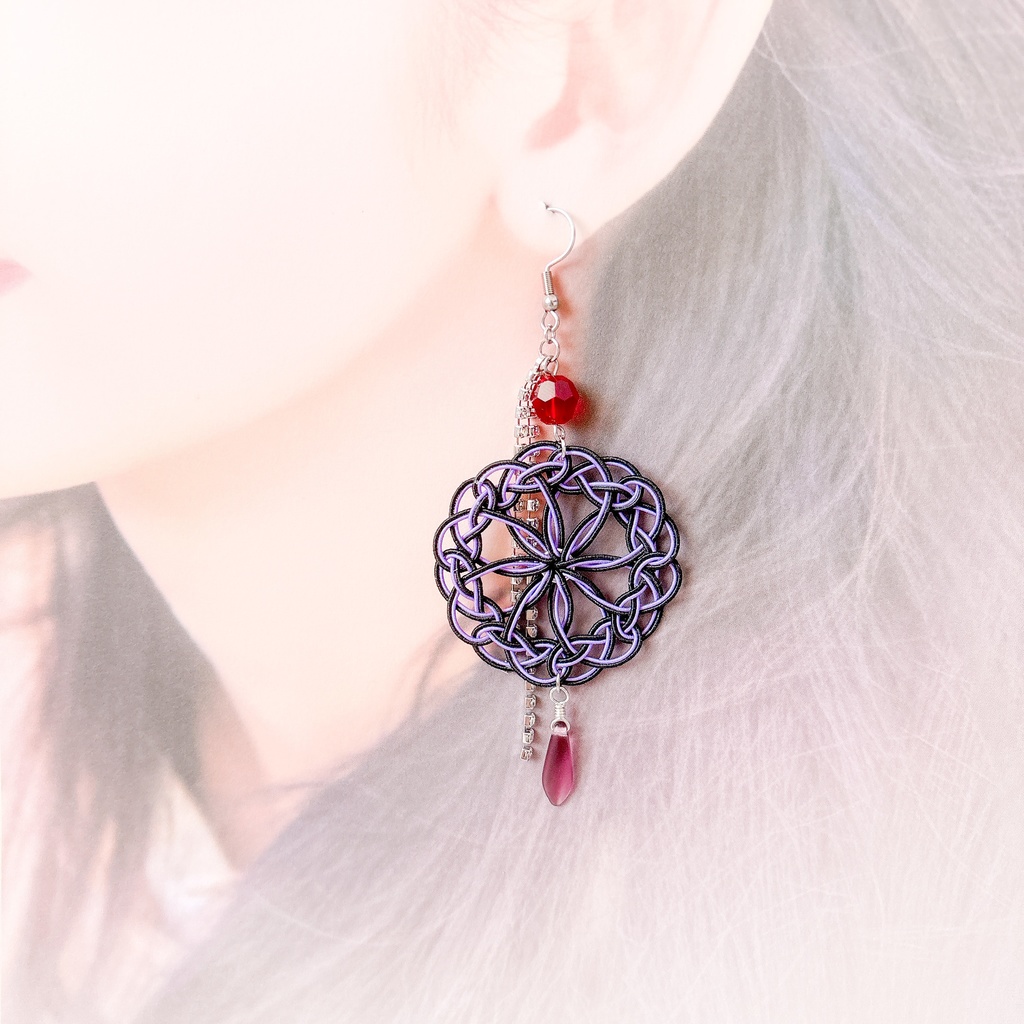 【刀剣乱舞】実休光忠モチーフのレース耳飾り