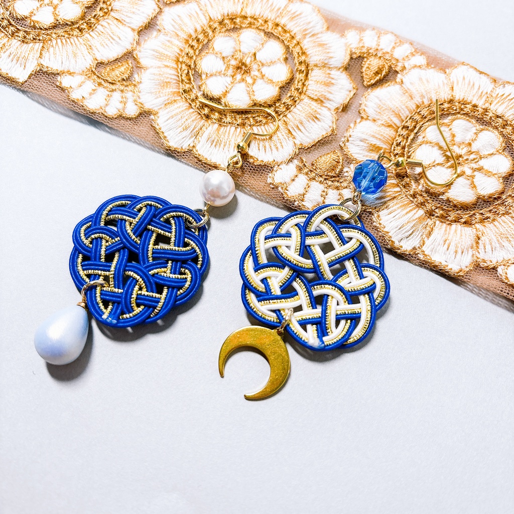 【刀剣乱舞】三日月宗近モチーフのまんまる耳飾り