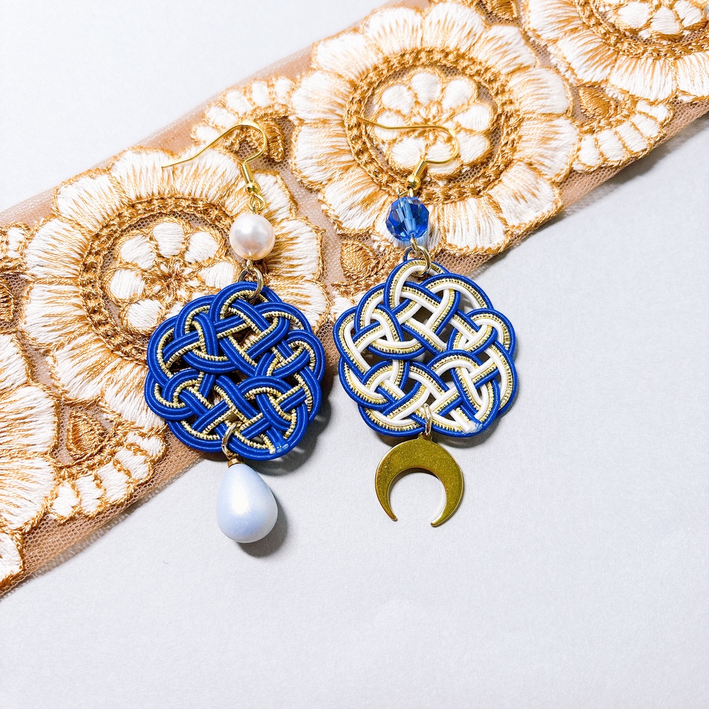 【刀剣乱舞】三日月宗近モチーフのまんまる耳飾り