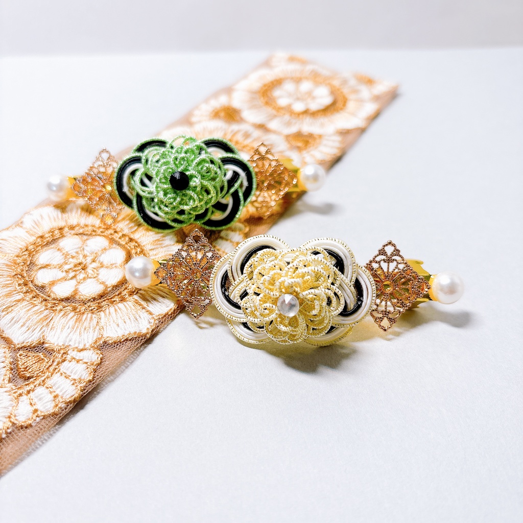 【刀剣乱舞】髭切・膝丸モチーフのシンプルバレッタ