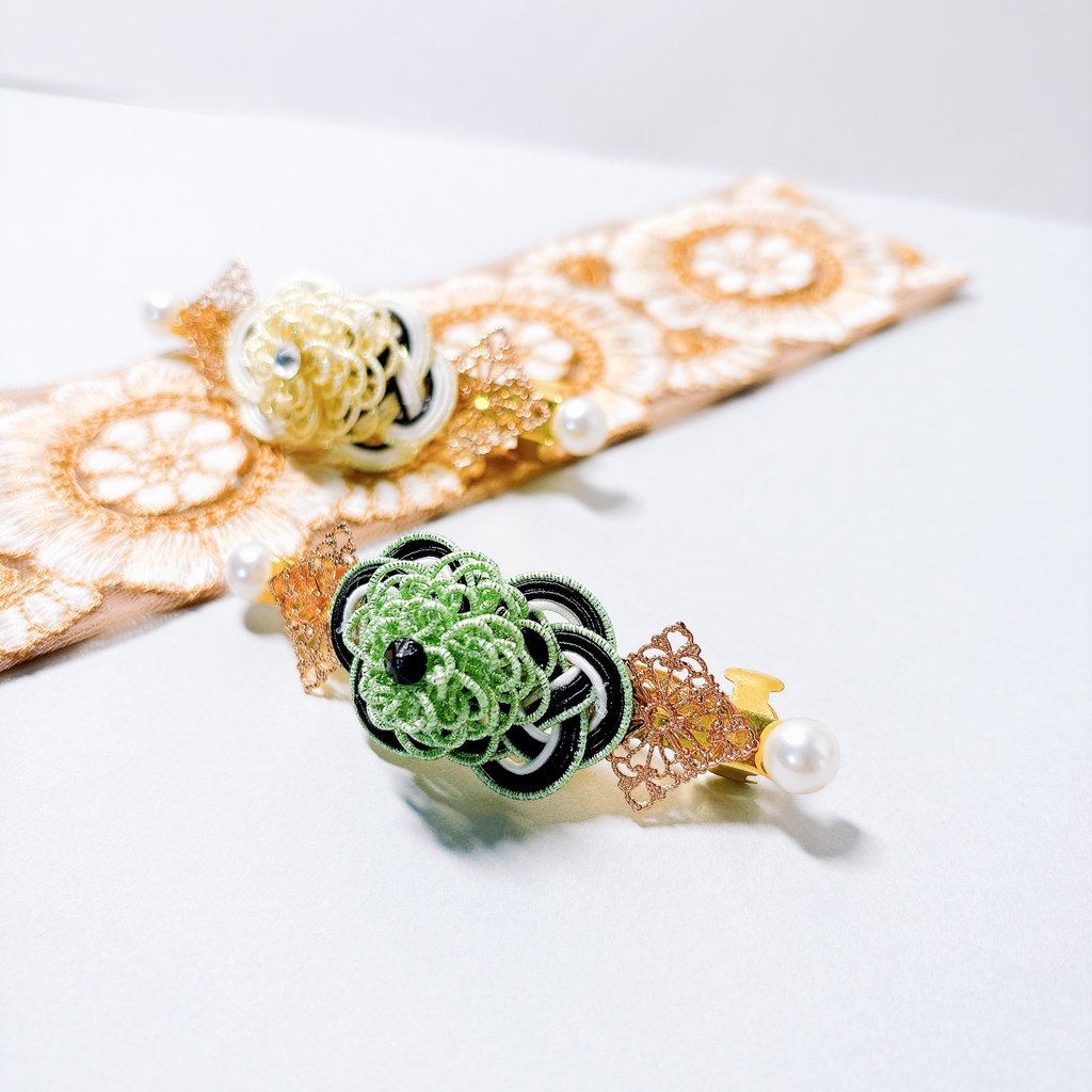 【刀剣乱舞】髭切・膝丸モチーフのシンプルバレッタ