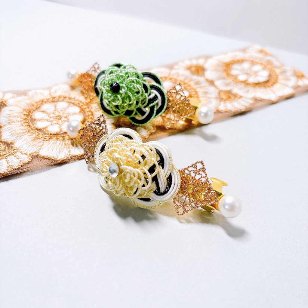 【刀剣乱舞】髭切・膝丸モチーフのシンプルバレッタ