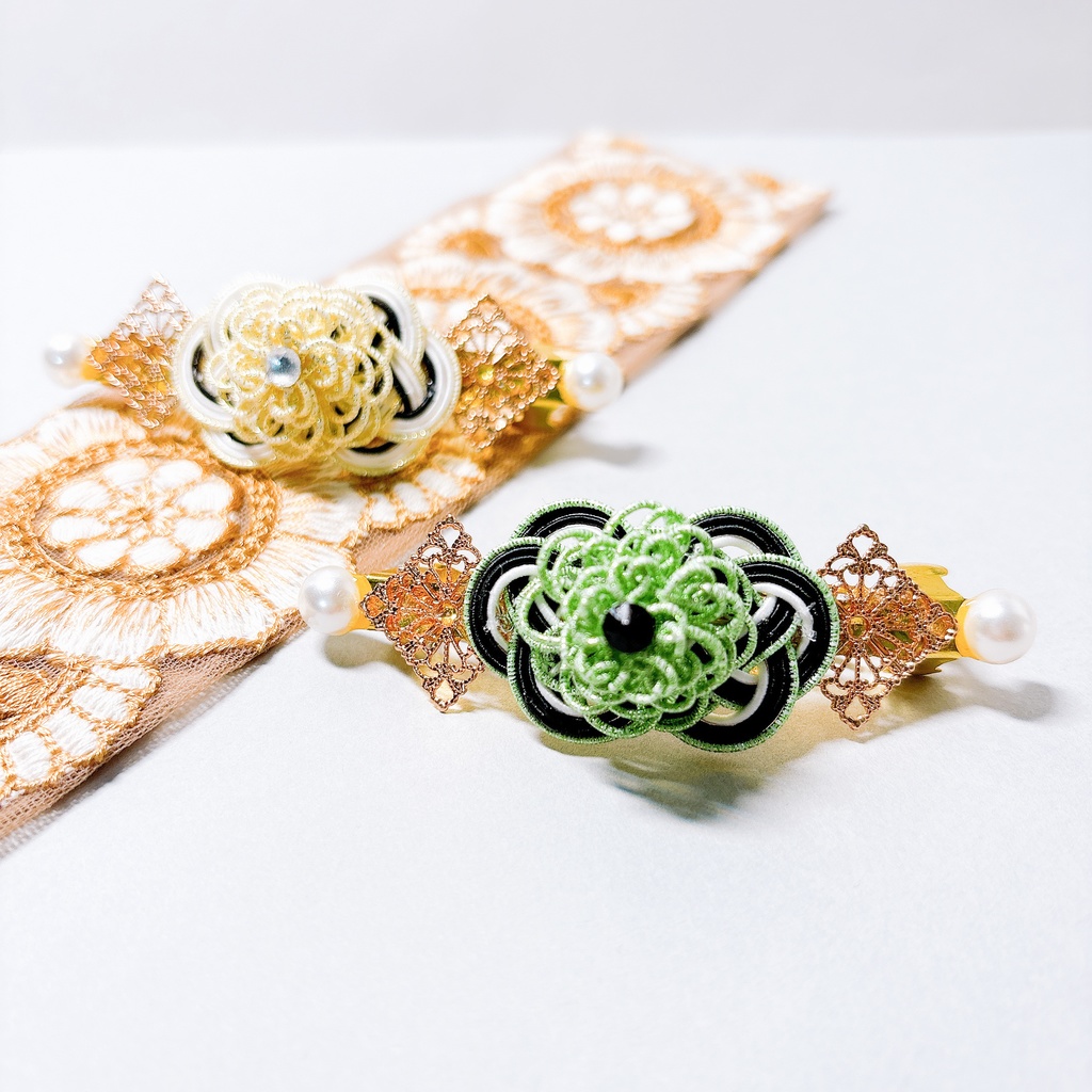 【刀剣乱舞】髭切・膝丸モチーフのシンプルバレッタ