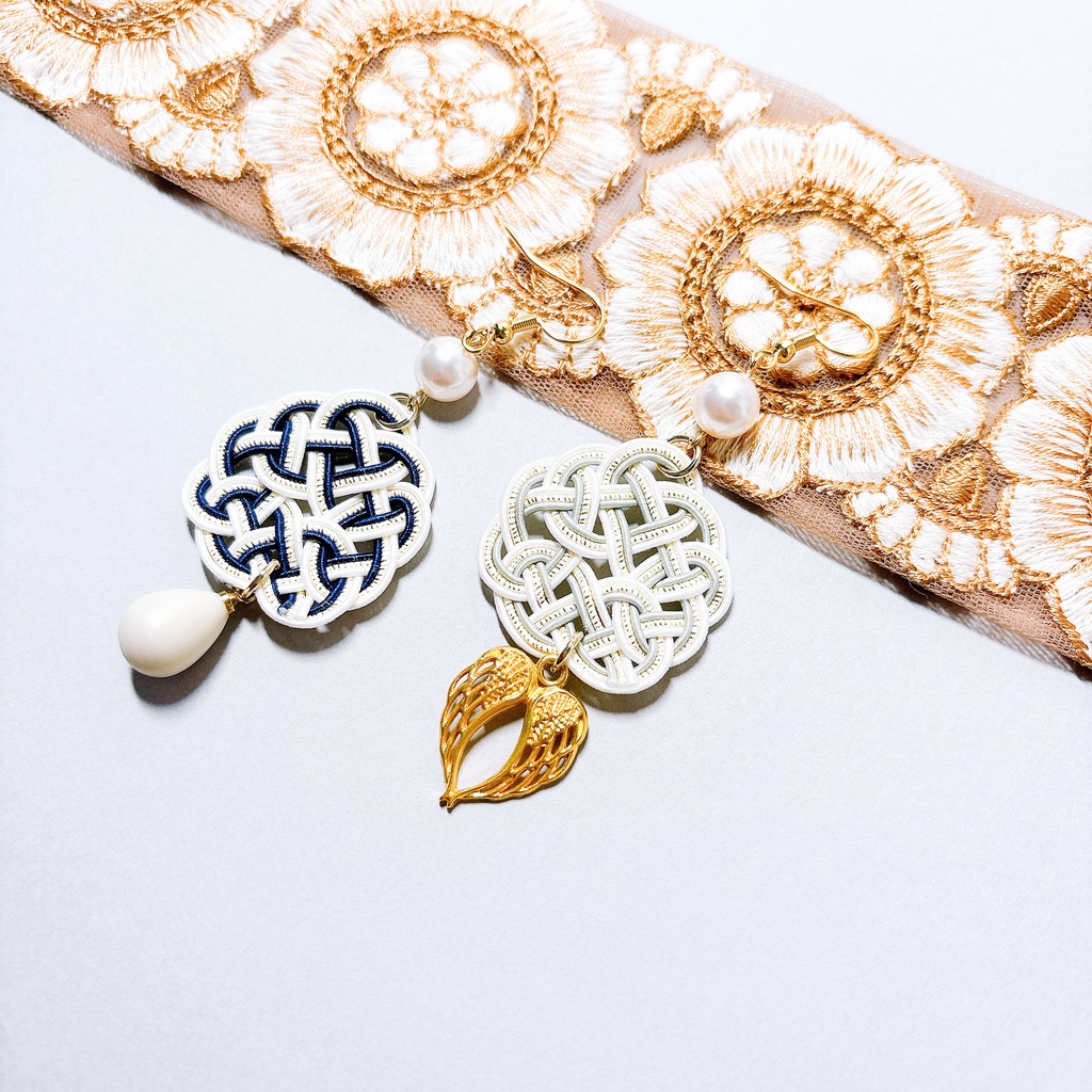 【刀剣乱舞】鶴丸国永モチーフのまんまる耳飾り