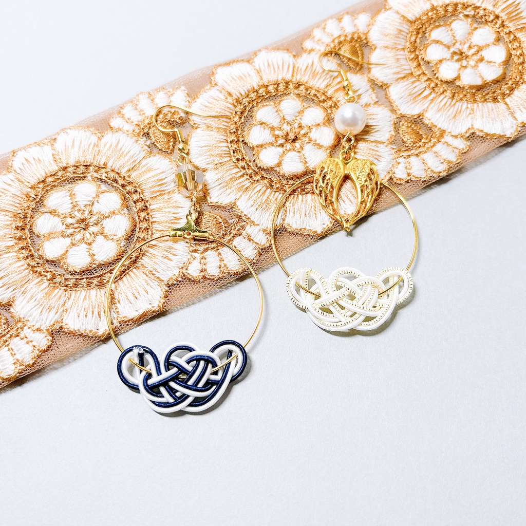 【刀剣乱舞】鶴丸国永モチーフのフープ耳飾り