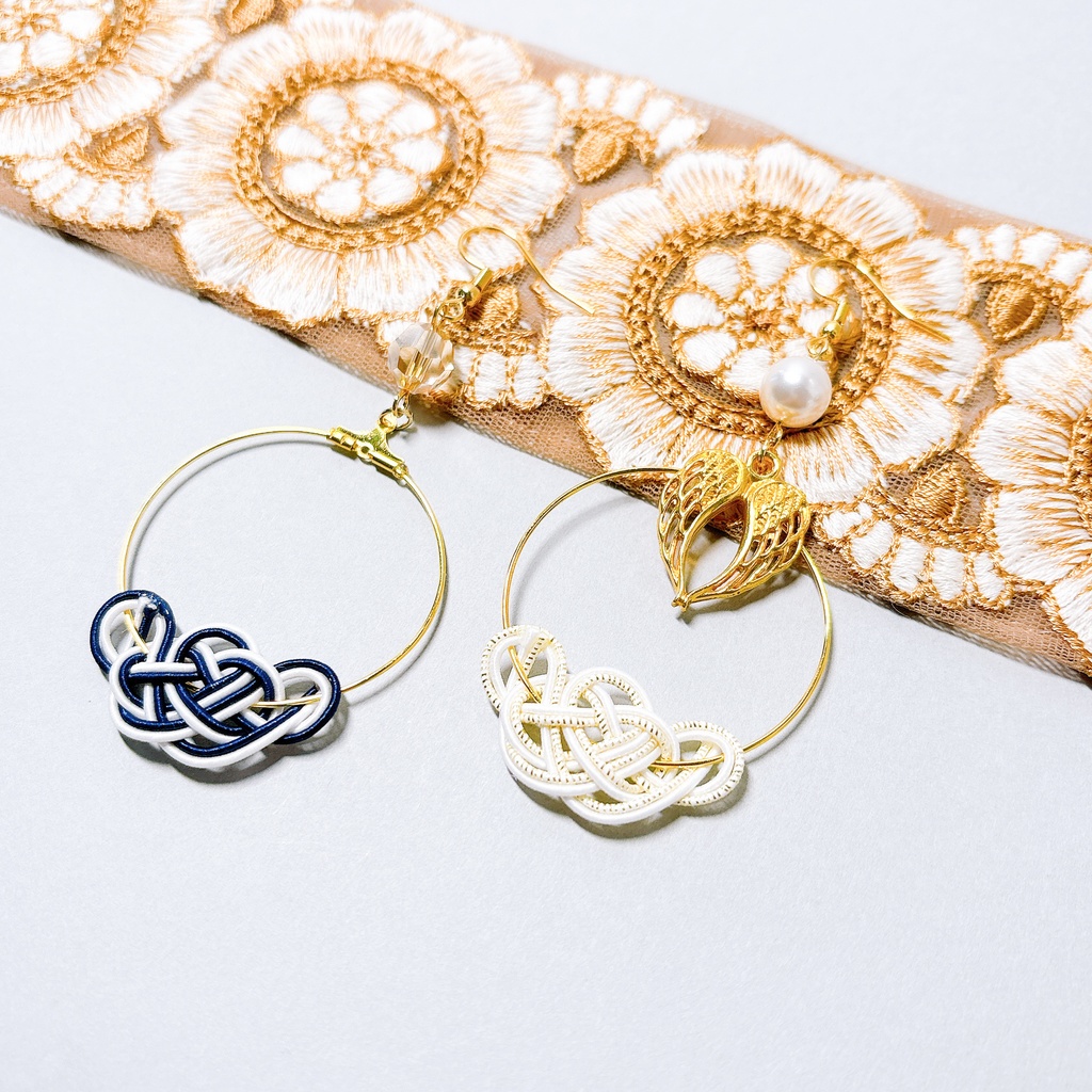 【刀剣乱舞】鶴丸国永モチーフのフープ耳飾り