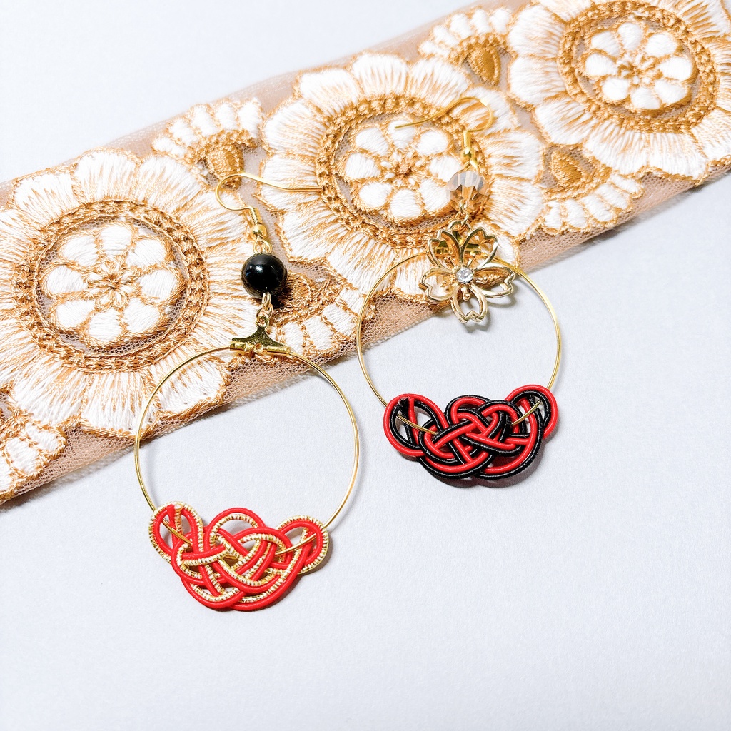 【刀剣乱舞】加州清光モチーフのフープ耳飾り