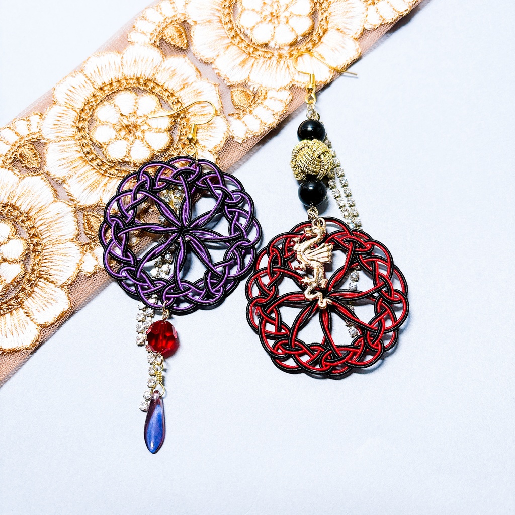 【刀剣乱舞】大倶利伽羅モチーフのレース両耳飾り