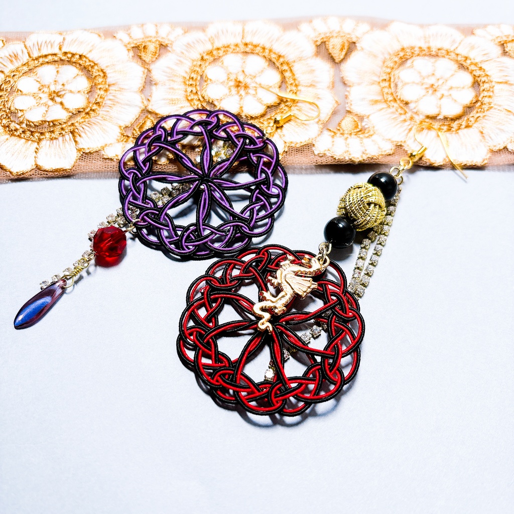 【刀剣乱舞】大倶利伽羅モチーフのレース両耳飾り