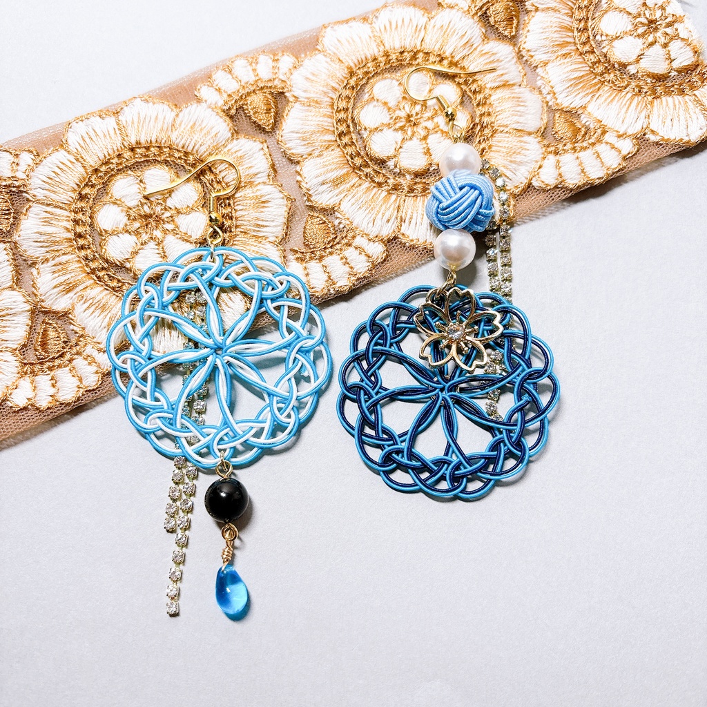 【刀剣乱舞】大和守安定モチーフのレース両耳飾り