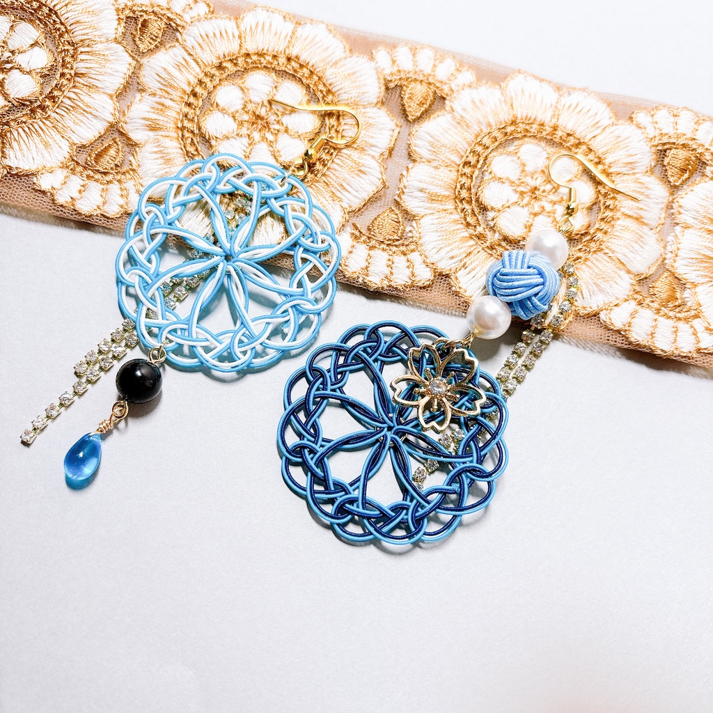 【刀剣乱舞】大和守安定モチーフのレース両耳飾り