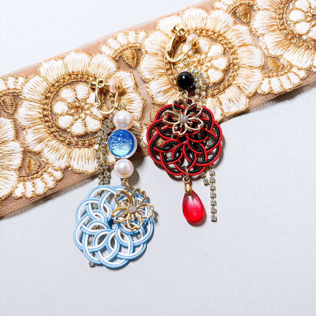 【専用出品】加州清光・大和守安定モチーフのバレッタとイヤリング