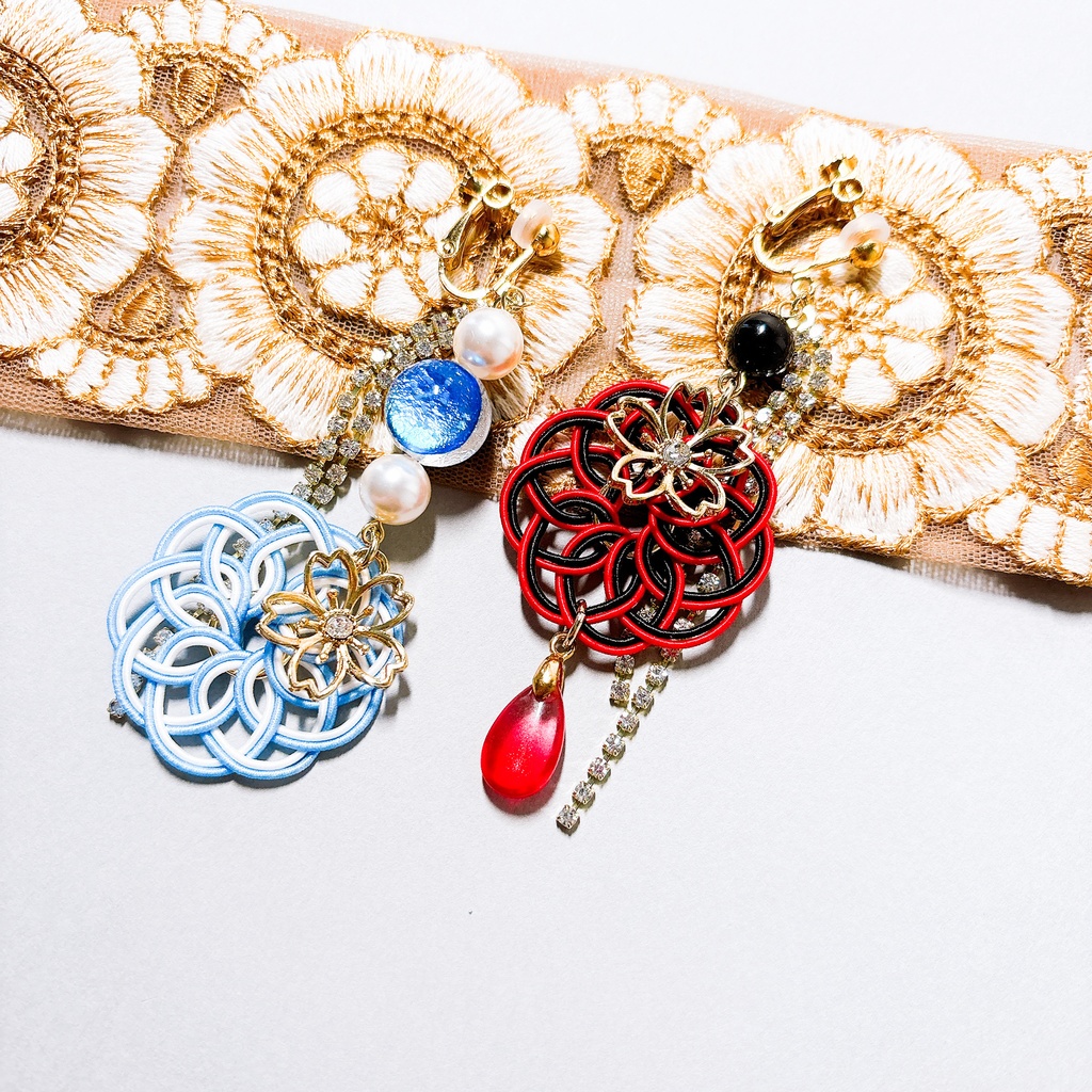 【専用出品】加州清光・大和守安定モチーフのバレッタとイヤリング