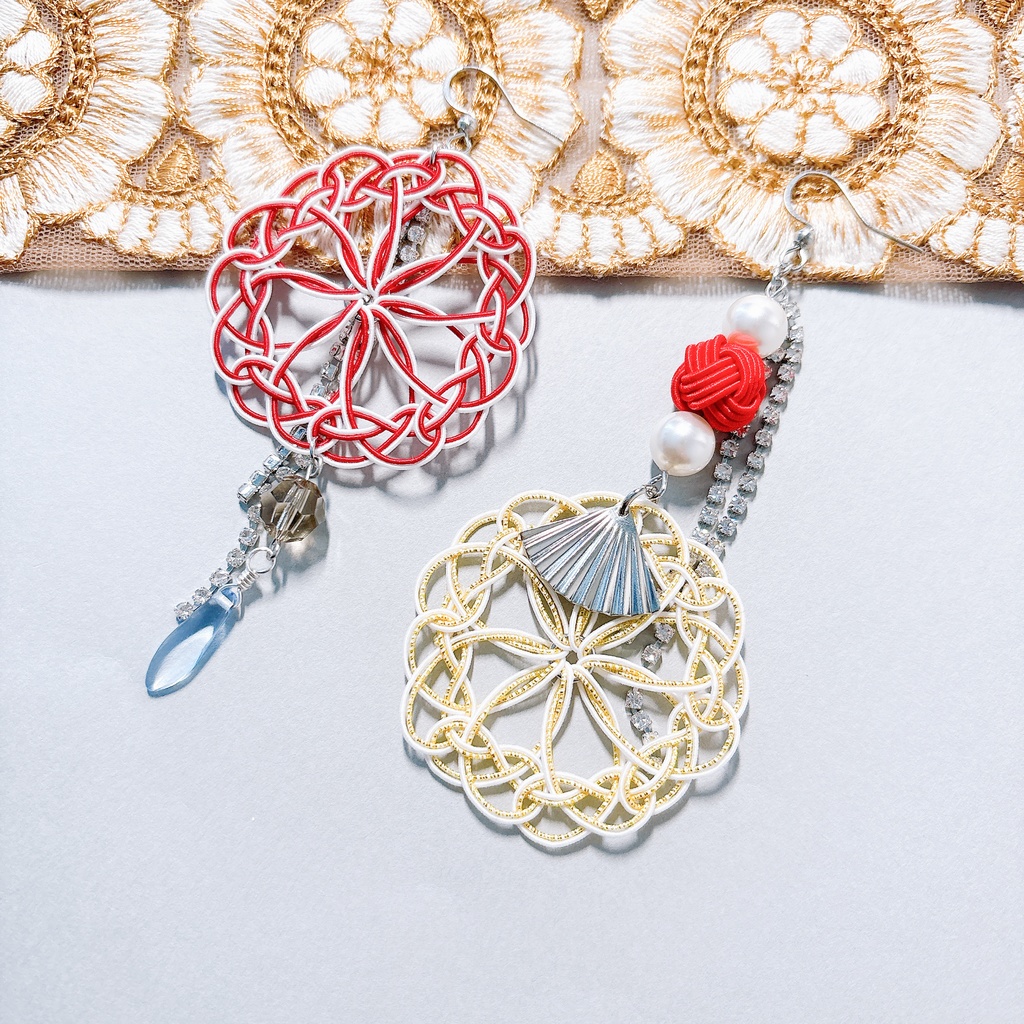 【刀剣乱舞】一文字則宗モチーフのレース両耳飾り