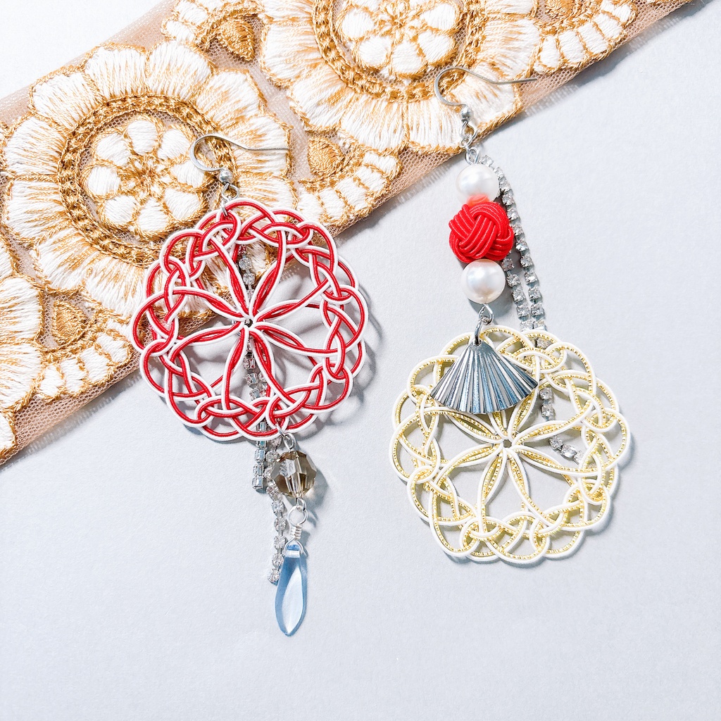 【刀剣乱舞】一文字則宗モチーフのレース両耳飾り