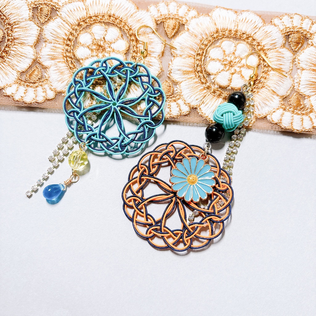 【刀剣乱舞】一期一振モチーフのレース両耳飾り