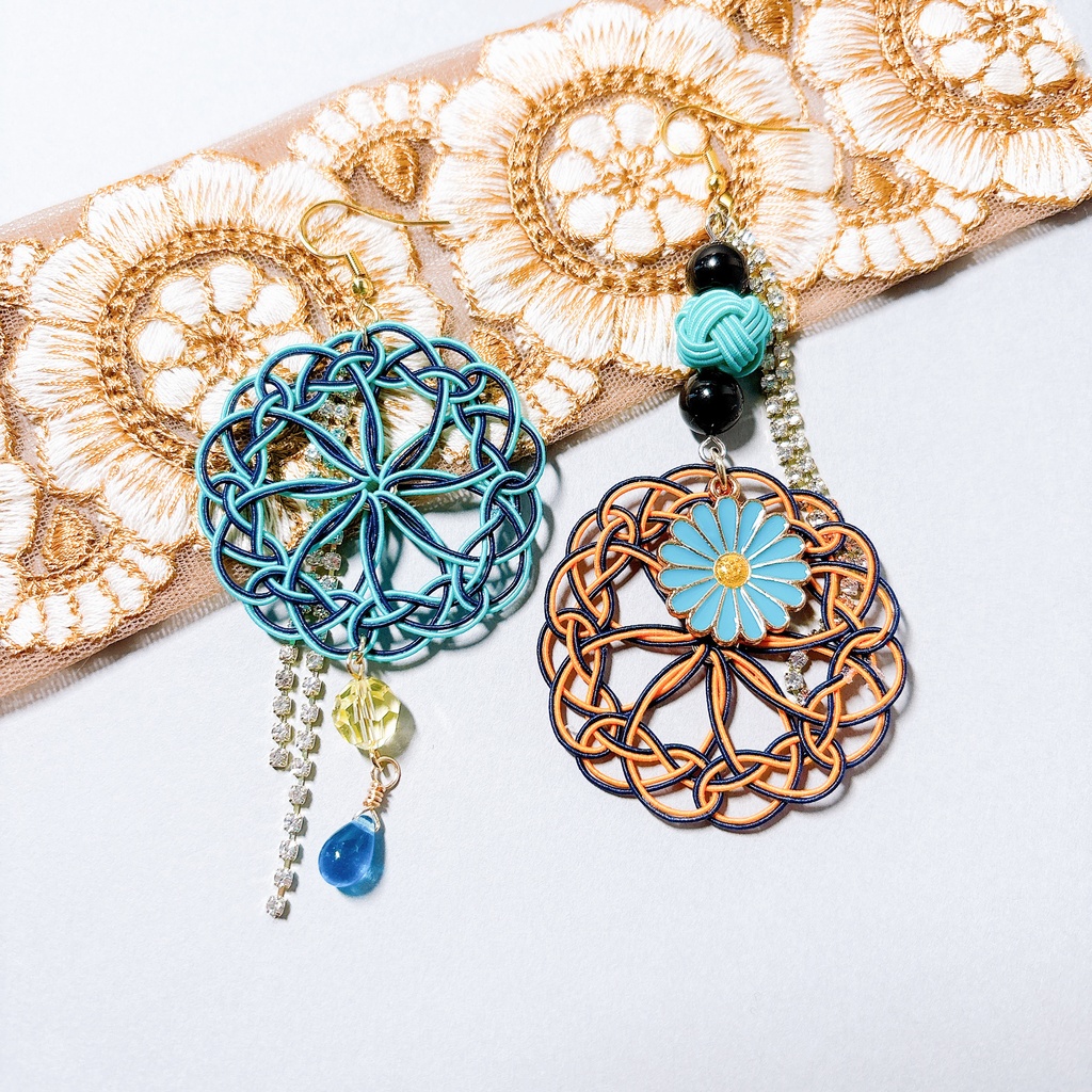 【刀剣乱舞】一期一振モチーフのレース両耳飾り