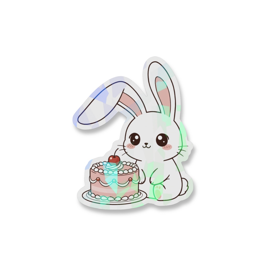 ご褒美うさぎ🌸Sweetest Treat ホログラムスマホステッカー