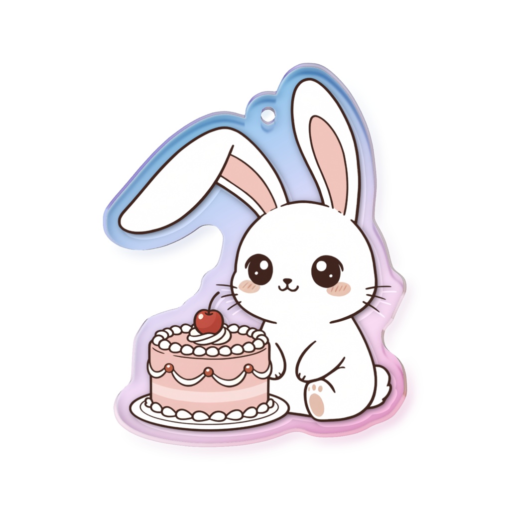 ご褒美うさぎ🌸Sweetest Treat オーロラアクリルキーホルダー