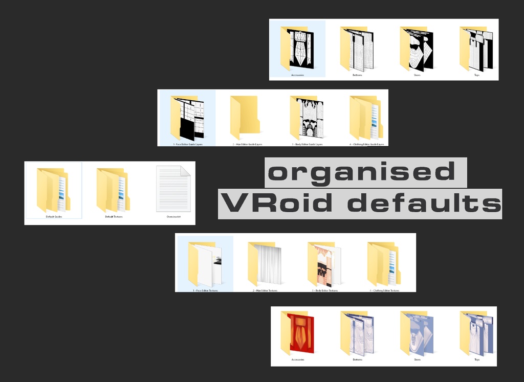 Organized Default VRoid Studio Files ¦ 整理されたデフォルトのVRoidスタジオファイル