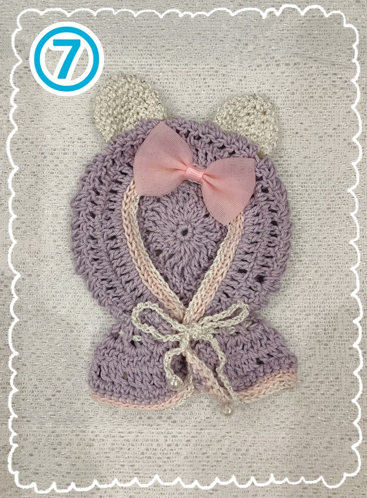 ねこ耳つきフードポンチョ