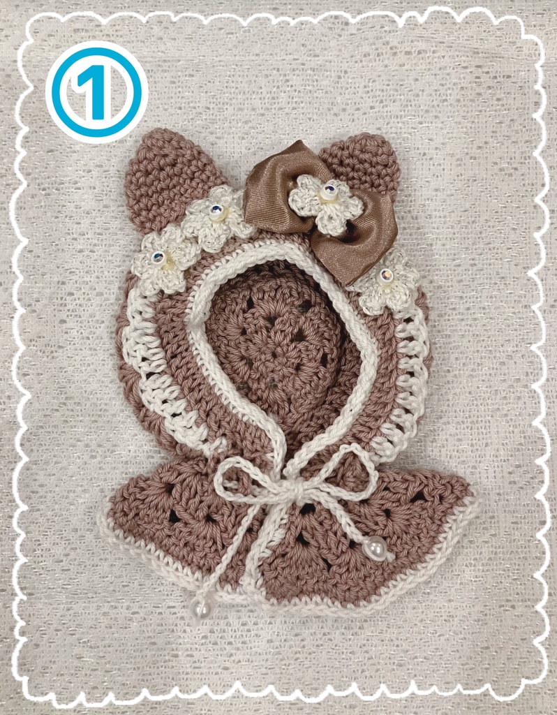 ねこ耳つきフードポンチョ