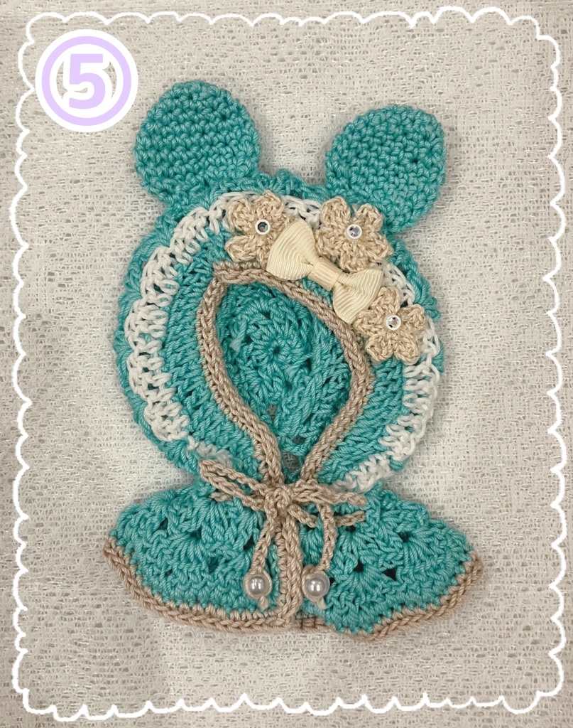 くま耳つきフードポンチョ