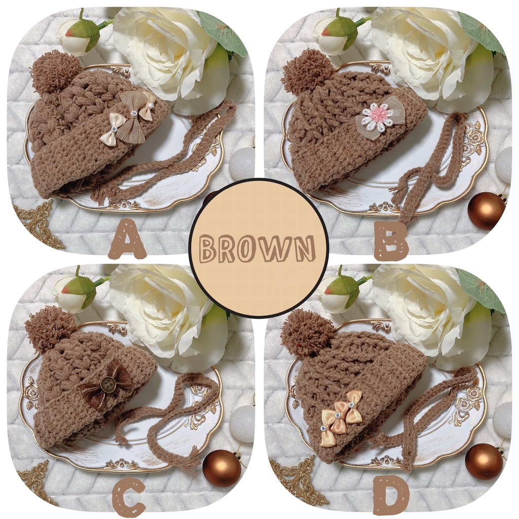 ポンポンつきニットぼうし&マフラーセット